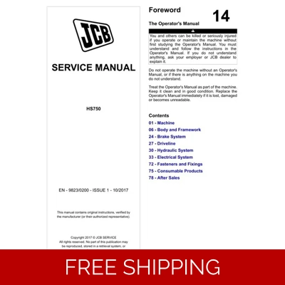 JCB HS750 TRANSMISSION SERVICE REPAIR MANUAL JCB HS750 TRANSMISSION SERVICE REPAIR MANUAL